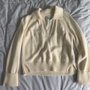 Abercrombie & Fitch Cream Collared Sweater